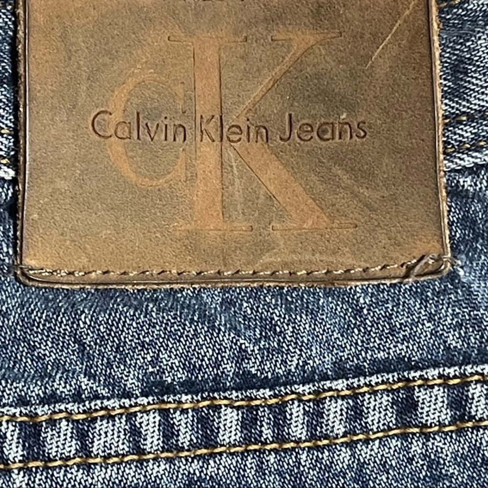 Vintage Calvin Klein Button Front Stovepipe Jean 11 Medium Stone Blue - Picture 10 of 14